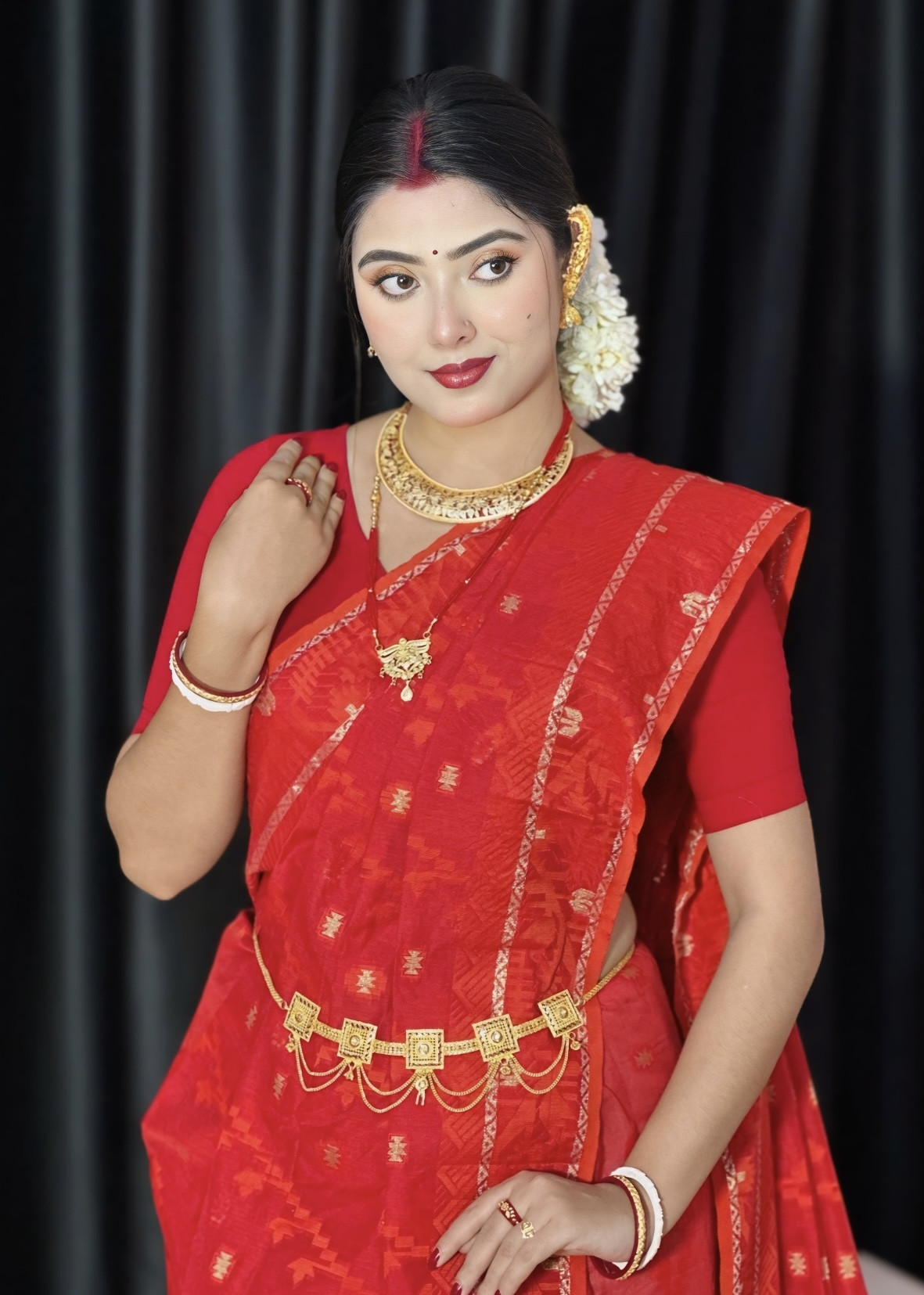 Half Silk Jamdani Saree JK101
