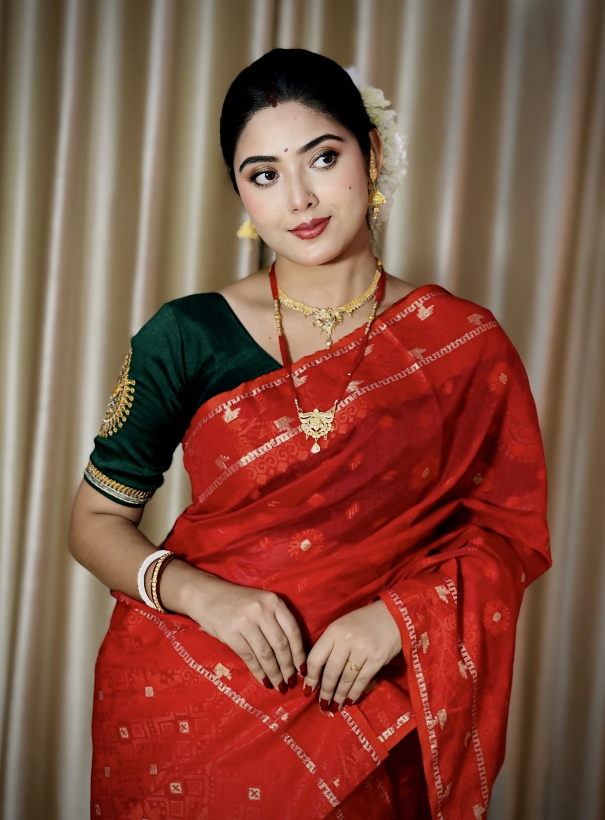 Half Silk Jamdani Saree JB102