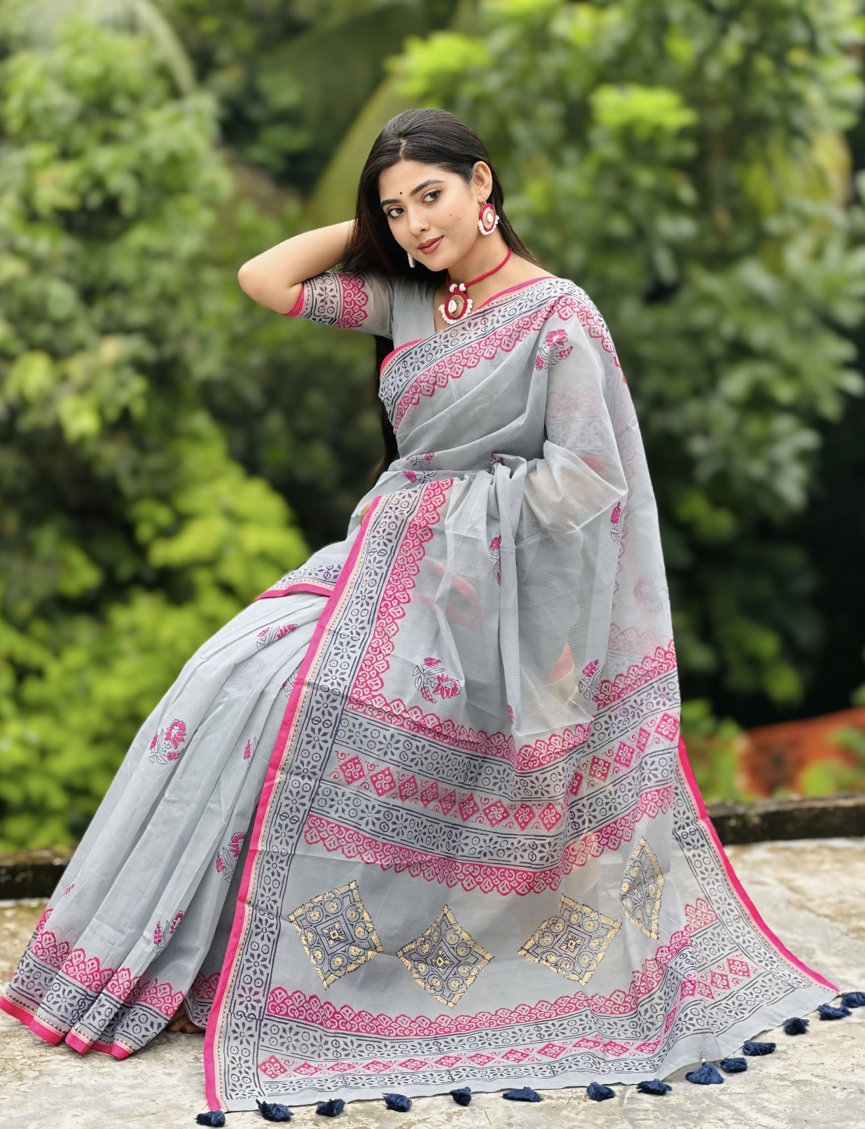 Half Silk Boutiqe Saree HB1002