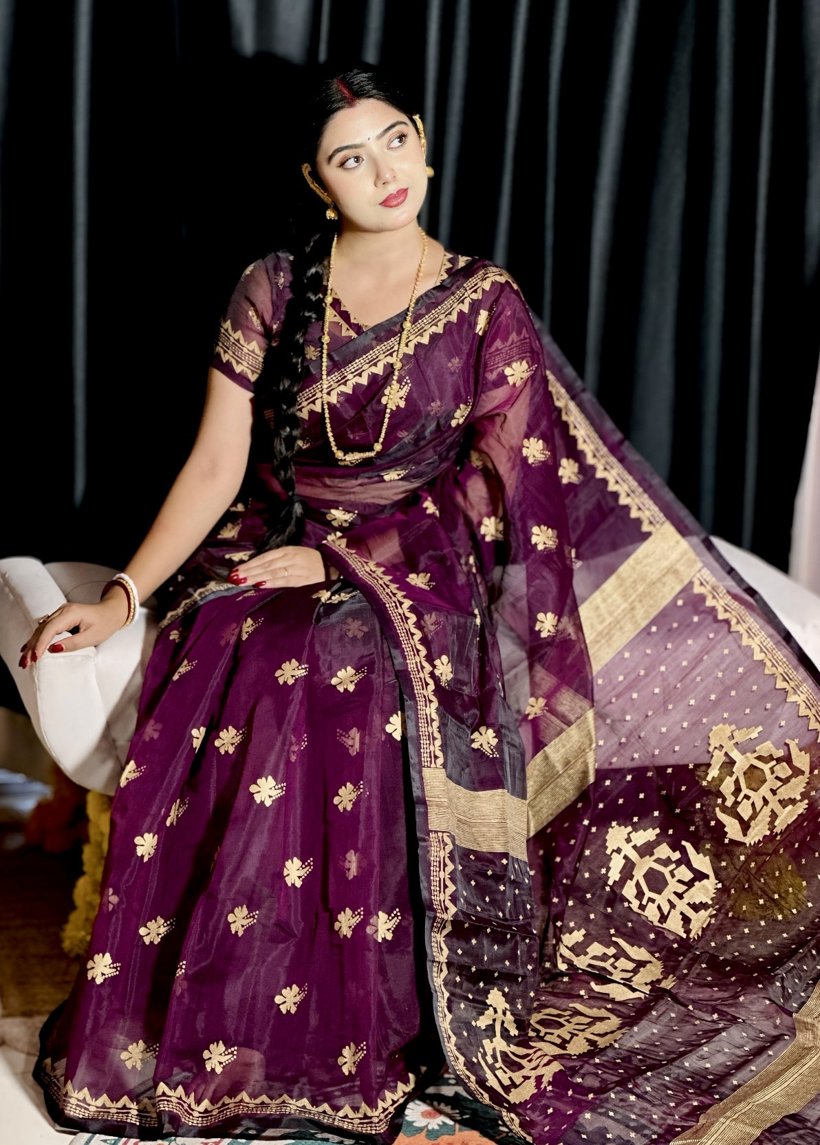 Semi Muslin Saree SM301
